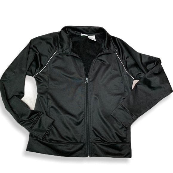 ZIPPERED ATHLETIC RUNNING WORKOUT JACKET POCKETS - Picture 1 of 5
